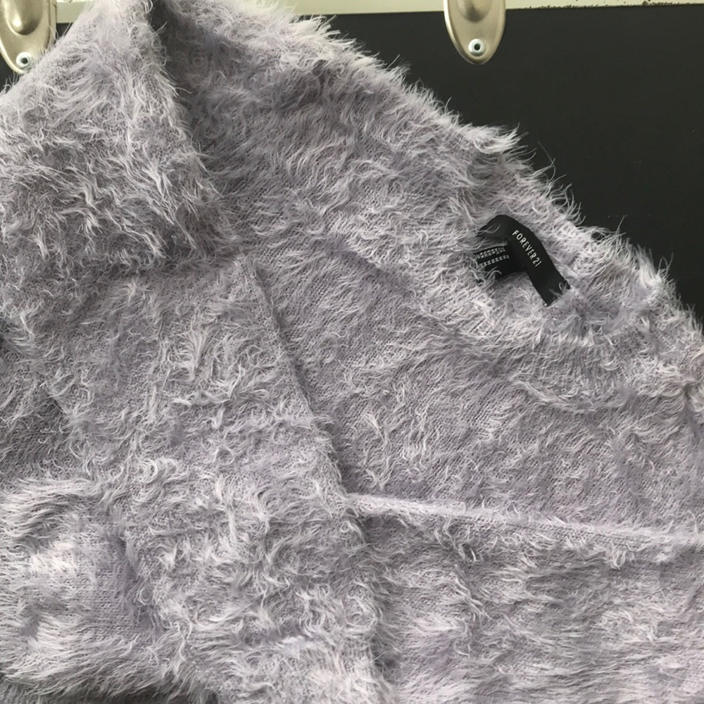 Cropped furry sweater